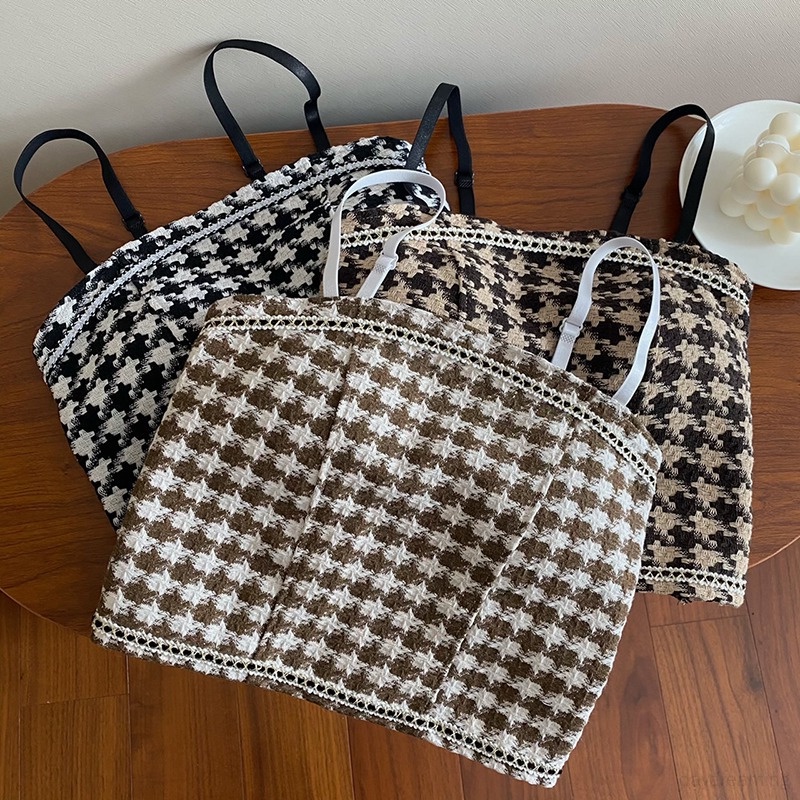 Áo Tank Top Hai Dây Ôm Dáng Họa Tiết Kẻ Sọc Thời Trang Cho Nữ