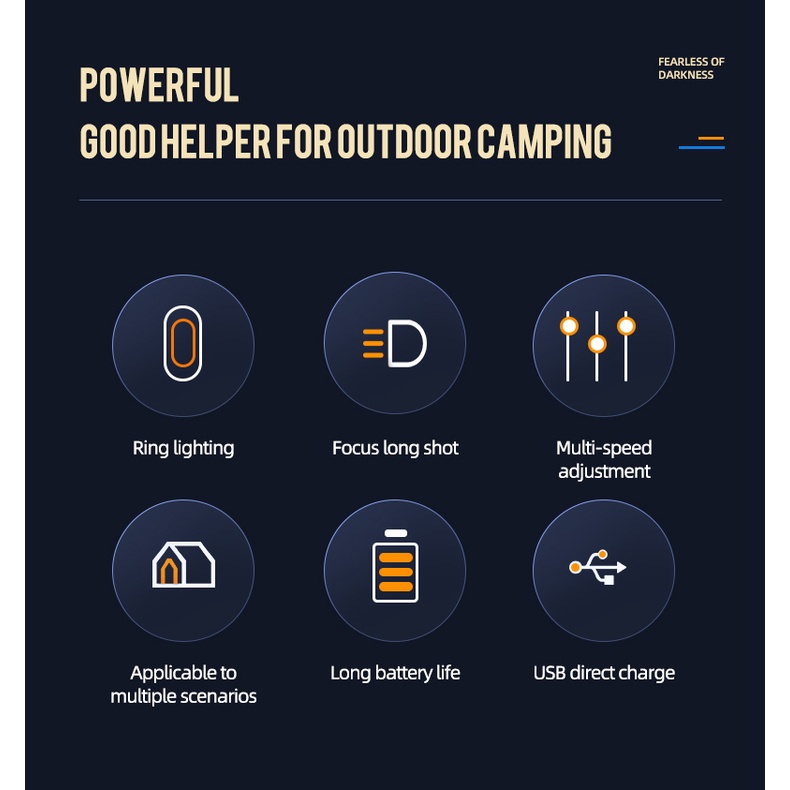 CAMEL CROWN Đèn LED Cắm Trại Hình Vương Miện CAMEL