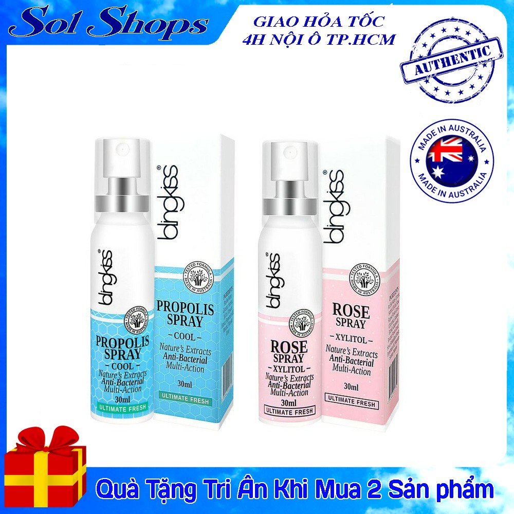 Xịt Họng Keo Ông Bling Kiss Propolis Spray 30ml_ màu xanh_Sol shops