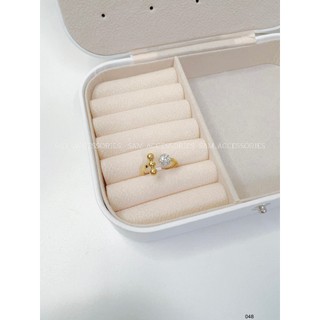 Nhẫn titan bi trơn phối bi đá kiểu