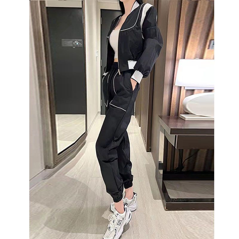 Bộ Đồng Phục Bóng Chày Hai Mảnh Áo Khoác Chống Nắng Phối Quần Dài Đến Mắt Cá Chân Thời Trang Mùa Thu 2022