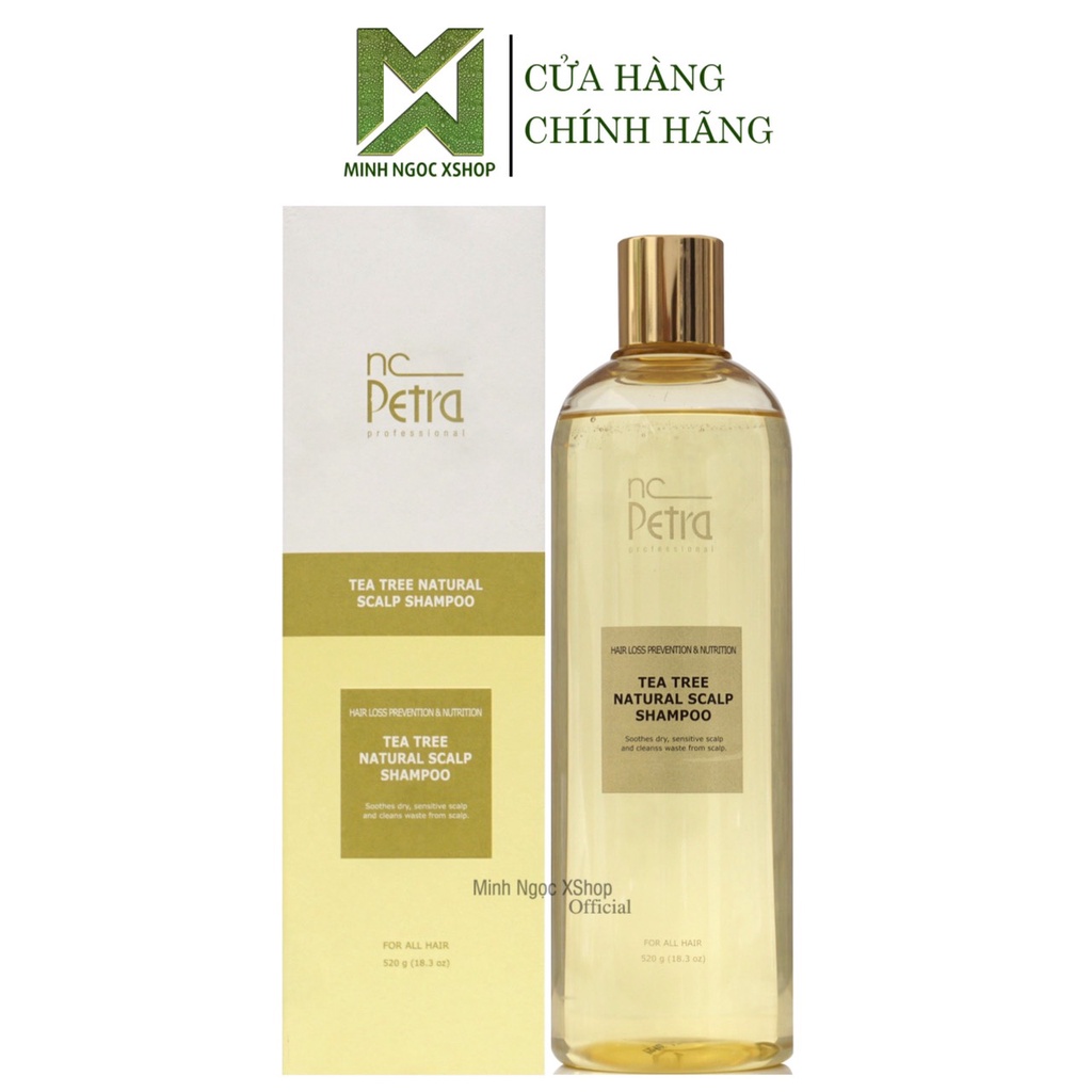 Dầu gội chống gàu công nghệ sinh học Nc Petra Tea Tree Natural Scalp Shampoo 520ML