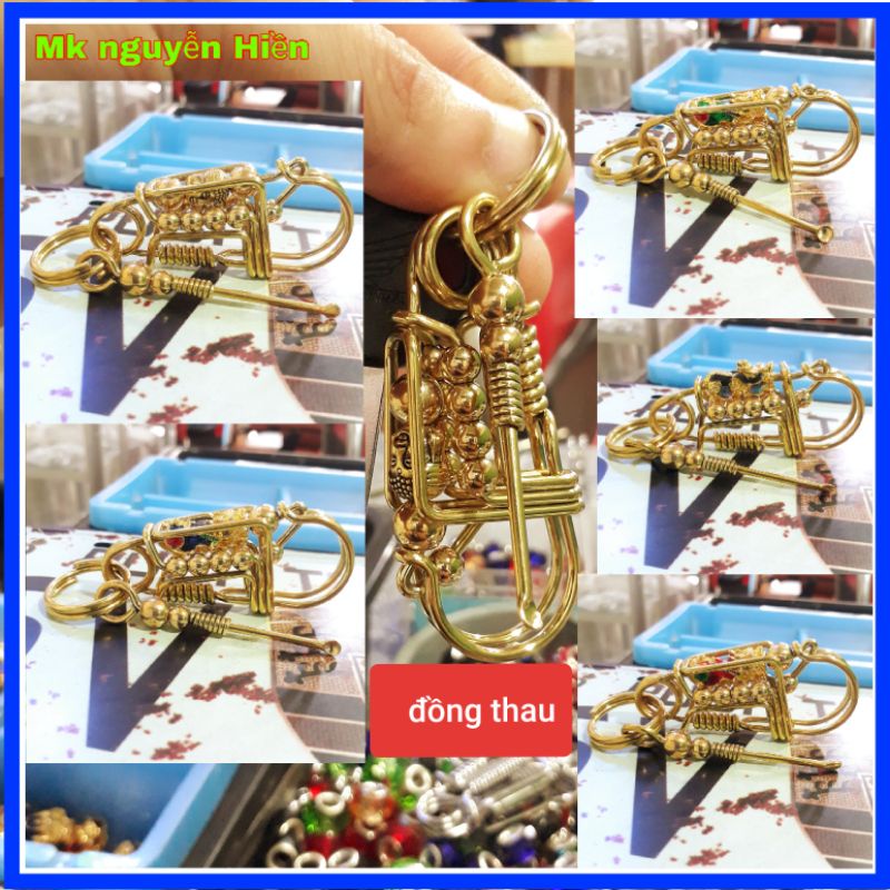 móc khóa thủ công móc khóa đồng thau nguyên chất 100% Đồng Thau không sét không bay màu