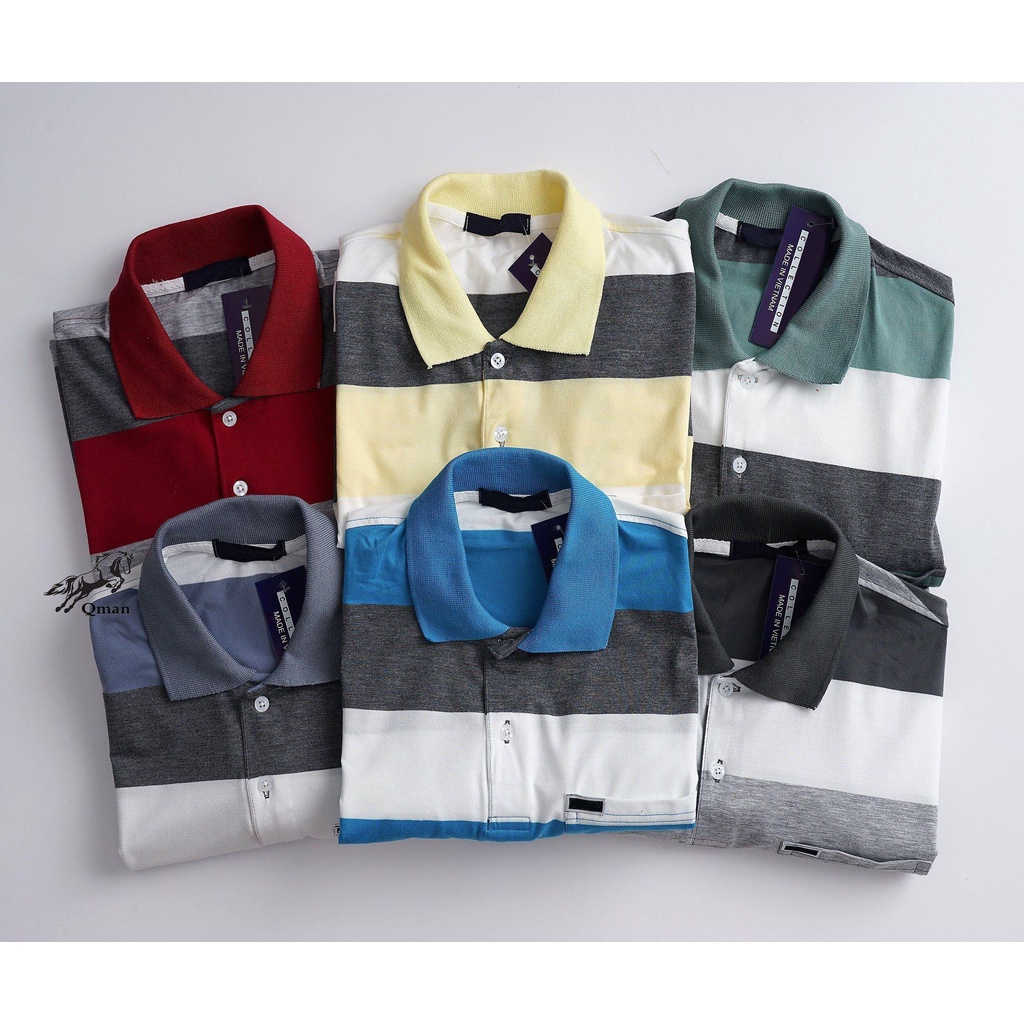 Áo thun nam trung niên ba sọc vải cotton cao cấp, thấm hút mồ hôi siêu tốt, thoáng mát cực sang trọng A0012