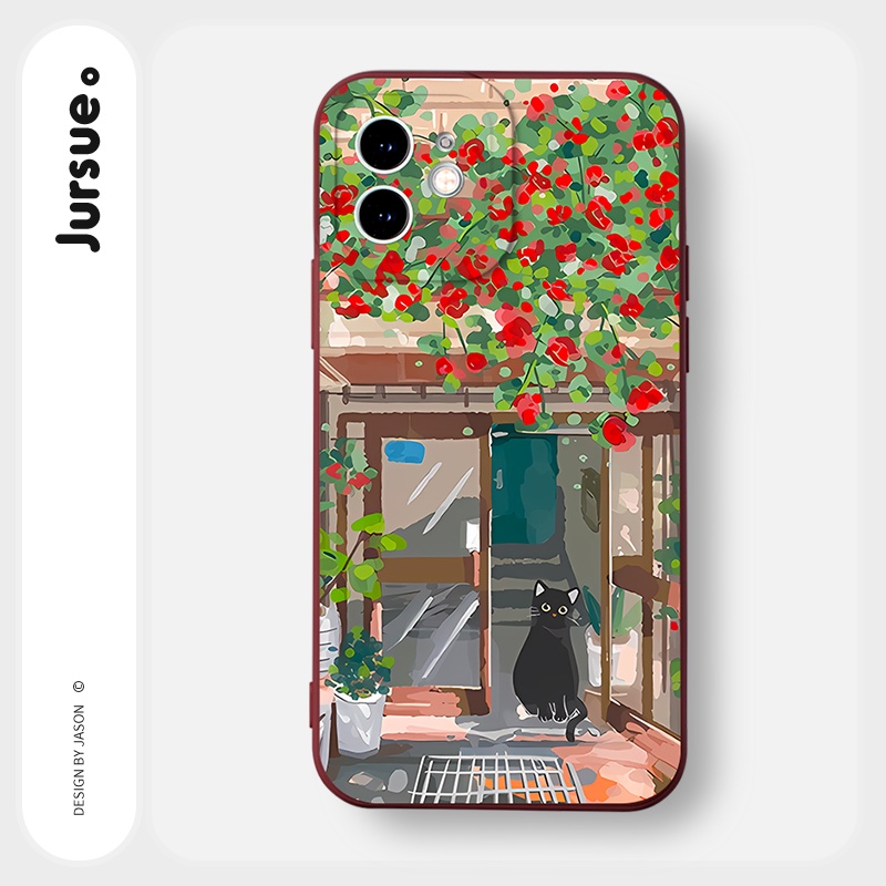Ốp lưng JURSUE mềm chống bẩn hình độc lạ dễ thương đẹp Cho iPhone 14 13 12 11 Pro Max SE 2020 X XR XS 8 7 ip 6S 6 Plus Y2728