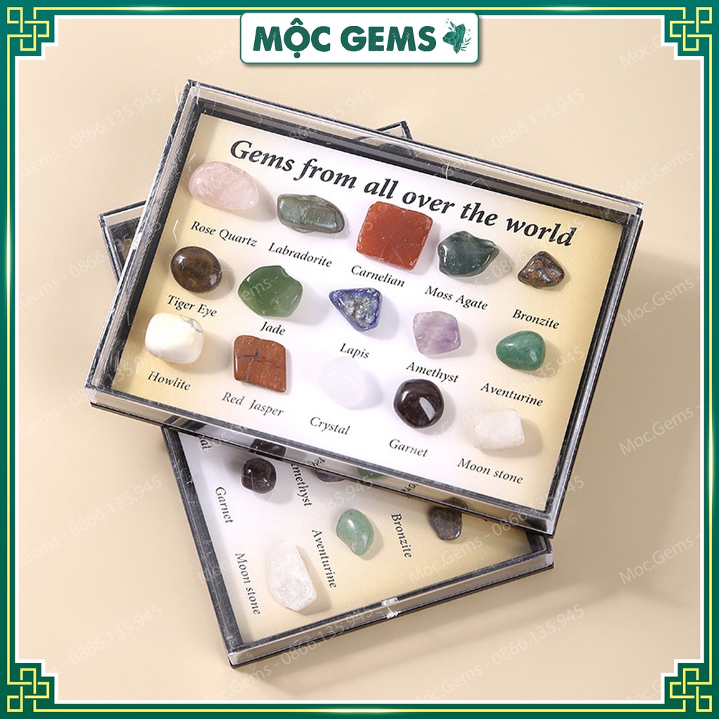 Hộp Đá Thanh Tẩy 25 Loại Sưu Tầm, Hộp Sưu Tầm 25 Loại Đá Độc Đáo