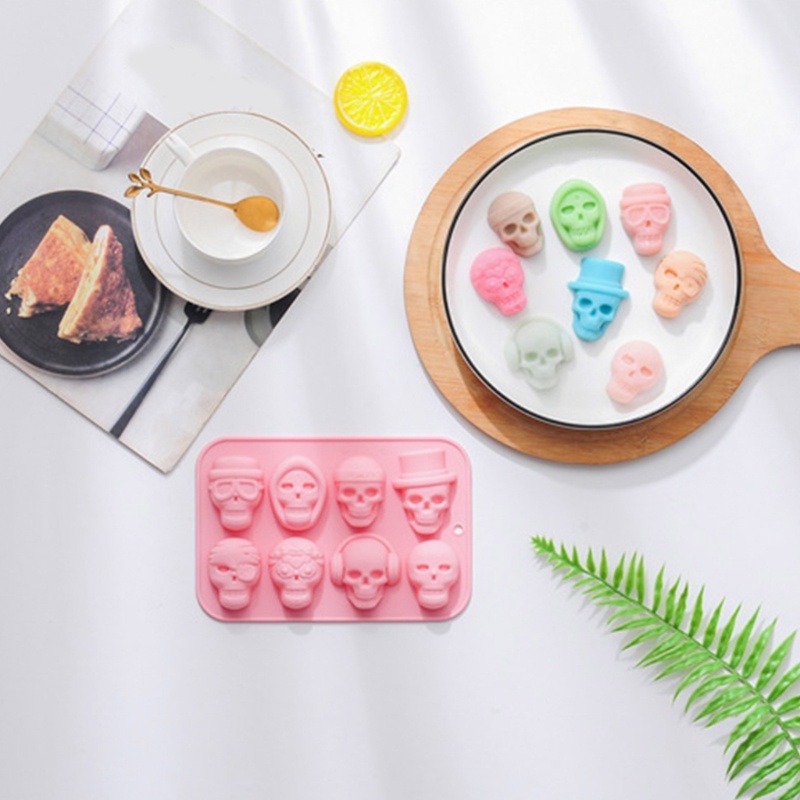 Khuôn Làm Bánh 8 Ngăn Hình Đầu Lâu Độc Đáo