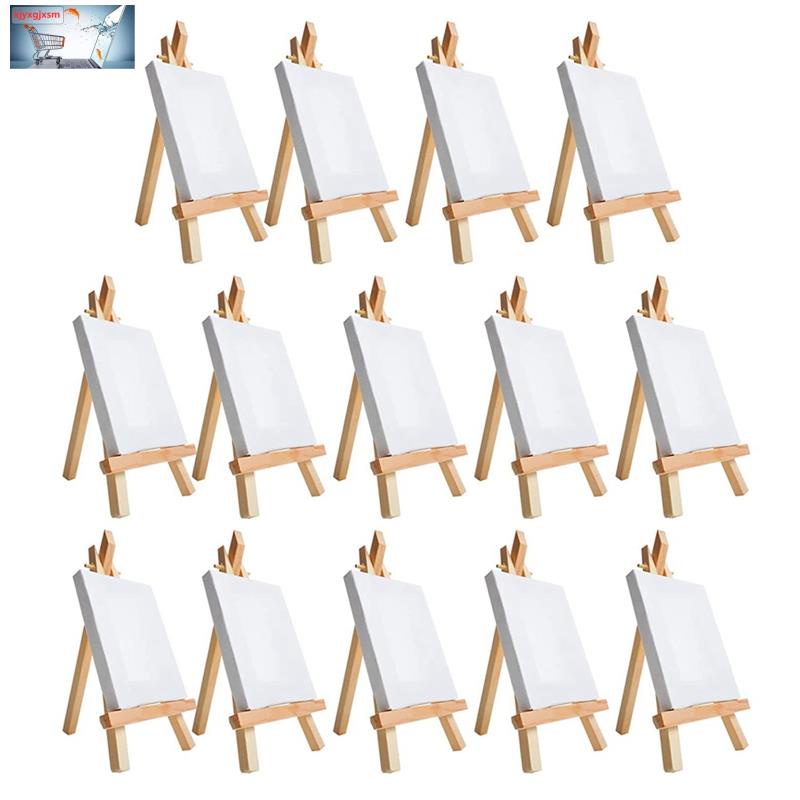 Bộ 14 Dụng Cụ Vẽ Tranh Mini 4X4 Inch Bằng Vải Bạt Treo Trước Và Sau Cho Tiệc Trẻ Em