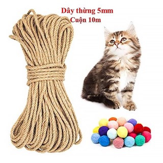 Dây thừng trang trí, làm trụ cào móng mèo - Phụ kiện thú cưng