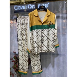 Pyjama lụa dài hoạ tiết quảng châu cao cấp mã 200-1218