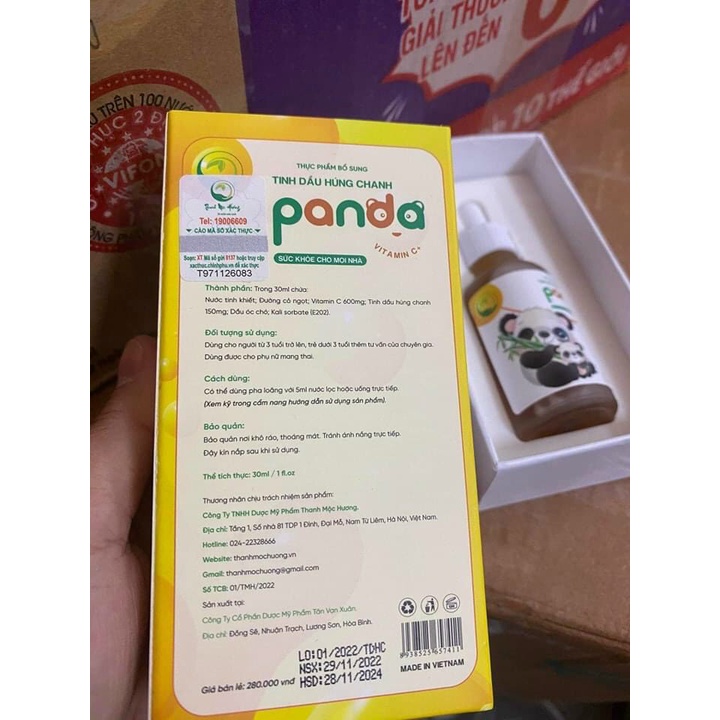 Tinh dầu húng chanh Panda Thanh Mộc lên men Hương