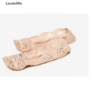 Đôi Vớ Louislife Bằng Vải Cotton Ren Chống Trượt Cắt Thấp Màu Đen / Nude Dành Cho Nữ
