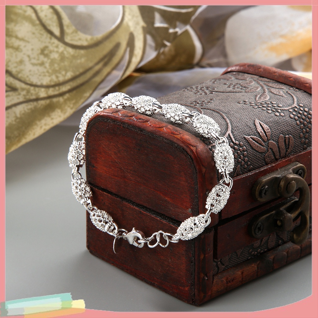 Vòng Tay Hợp Kim Mạ Bạc 925 Kiểu Dáng Đơn Giản, Thời Trang Cho Nữ