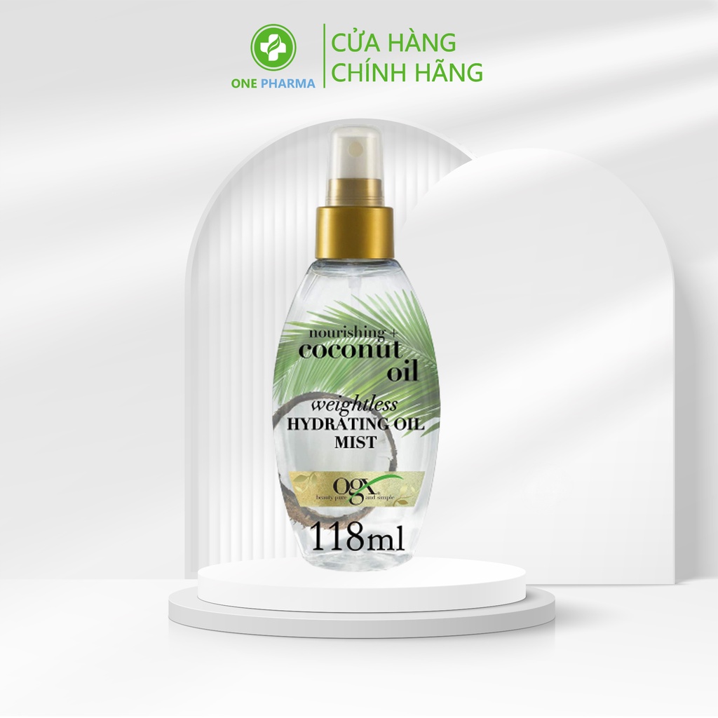 Xịt dưỡng tóc Biotin OGX Coconut Oil Weightless Hydrating Oil 118ml