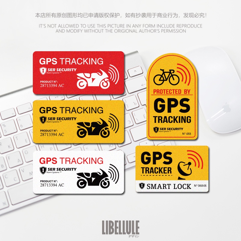 Miếng Dán Phản Quang Cảnh Báo Định Vị GPS Chống Thấm Nước Độc Đáo Trang Trí Xe Mô Tô Ducati Kawasaki