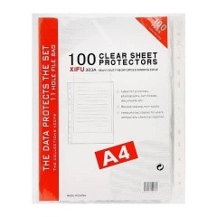 Xấp 100 tờ Bìa lỗ 3 lạng với mép viền bìa nhựa 11 lỗ trong suốt, ép chắc chắn, cực dai đựng nhiều tờ giấy A4