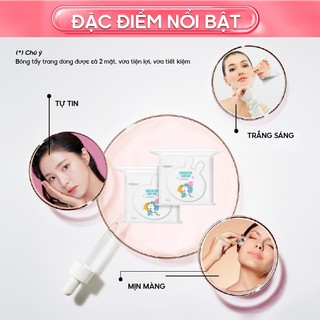 Bông Tẩy Trang Thỏ Maycreate Bông Tẩy Trang 3 Lớp Mềm Mịn 100% Cotton 150 Miếng BTT02