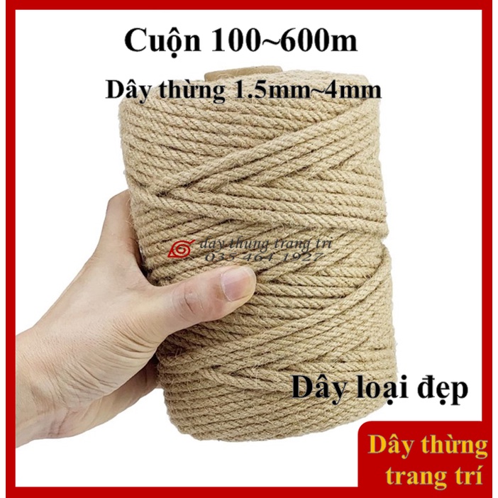 Dây thừng 1.5mm, 2mm, 3mm, 4mm, dây thừng trang trí, làm decor, handmade, cào móng mèo