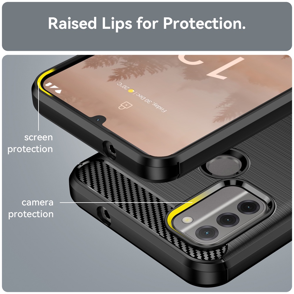 Ốp lưng Nokia C31 silicone mềm Carbone phay xước chống sốc chống vân tay