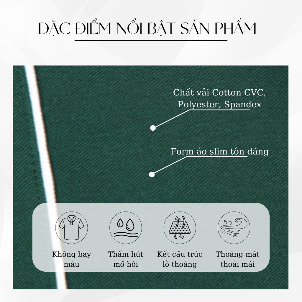 Áo Polo nam tay ngắn HUDOMAN form slimfit chất vải cá sấu cotton CVC co giãn tốt chống nhăn, không phai màu APL-00100