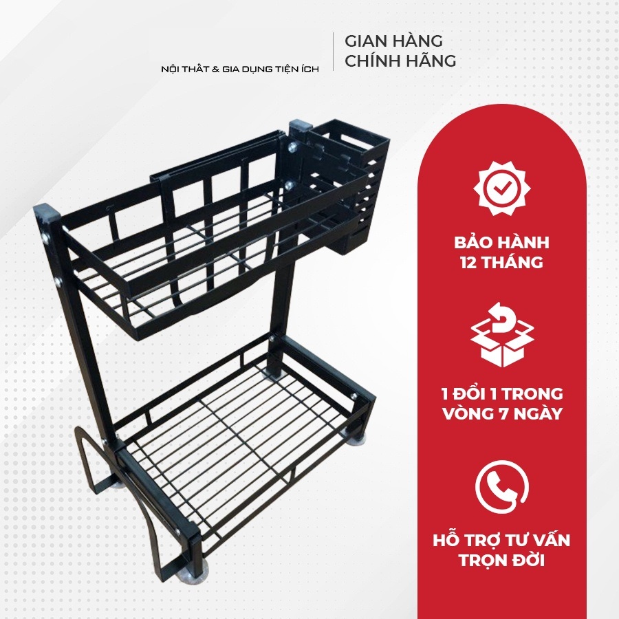 Kệ gia vị inox 2 tầng sơn tĩnh điện - Kệ đựng gia vị 2 tầng cao cấp