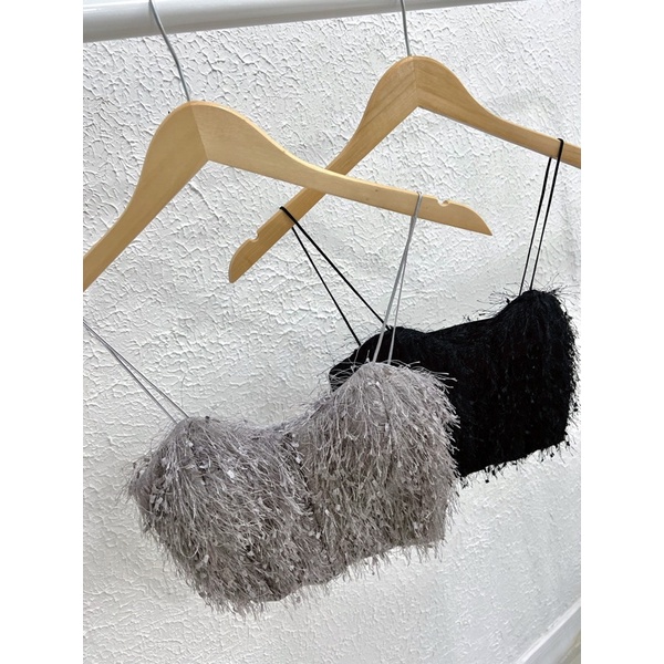 CROPTOP LÔNG TUA RUA (Ảnh Thật Của Shop)