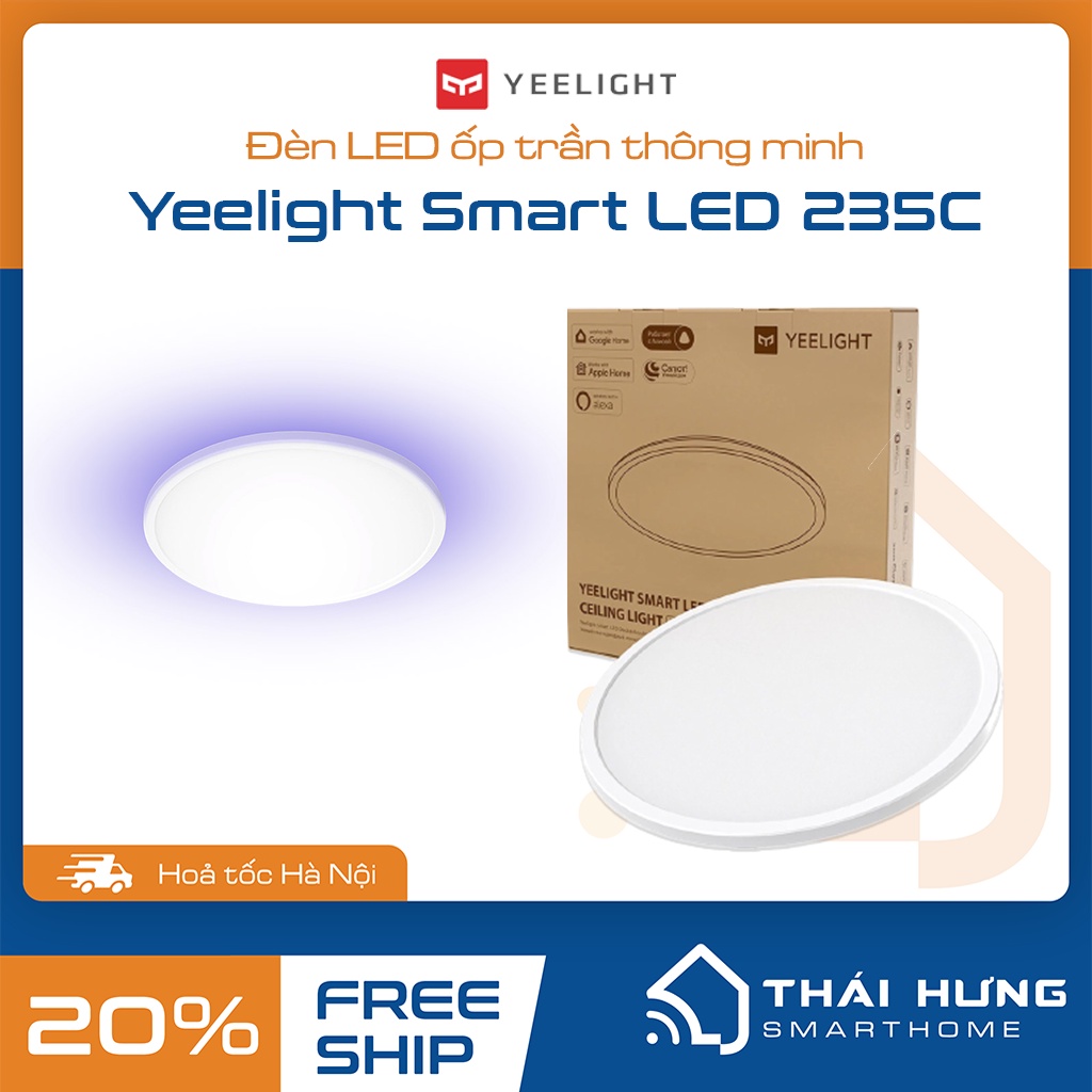 Đèn ốp trần thông minh Yeelight Smart LED 235C/300C/400C, Siêu mỏng, hắt RGB, tương thích HomeKit