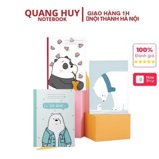 Bộ 3 quyển vở kẻ ngang Quang Huy, tập học sinh Ivory 120 trang mẫu GẤU, sổ viết b5 ghi chép