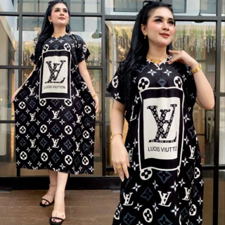 Image of Daster kelelawar jumbo brand terbaru dress busui resleting depan baju murah wanita kekinian