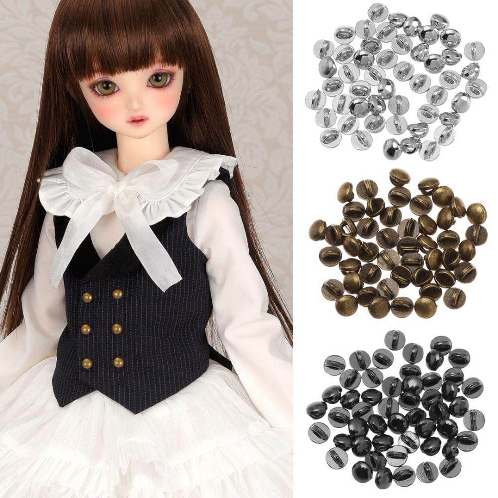 SUSANS 50 Nút Tròn Trơn 4mm Tự Khâu Giày