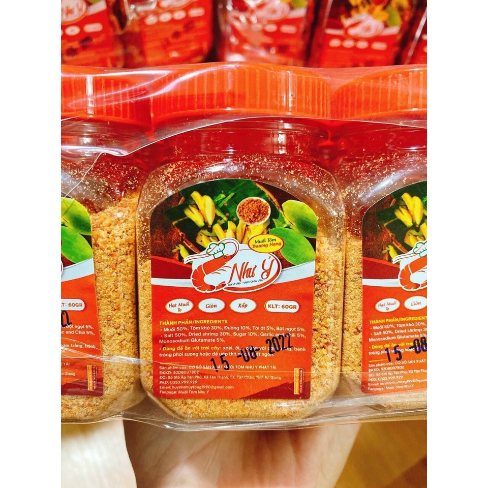 Muối tôm Như Ý xay nhuyễn hủ 60gr thơm ngon hảo hạng. Muối tôm như ý xay nhuyễn, muối nhuyễn như ý, muối tôm xay nhuyễn.