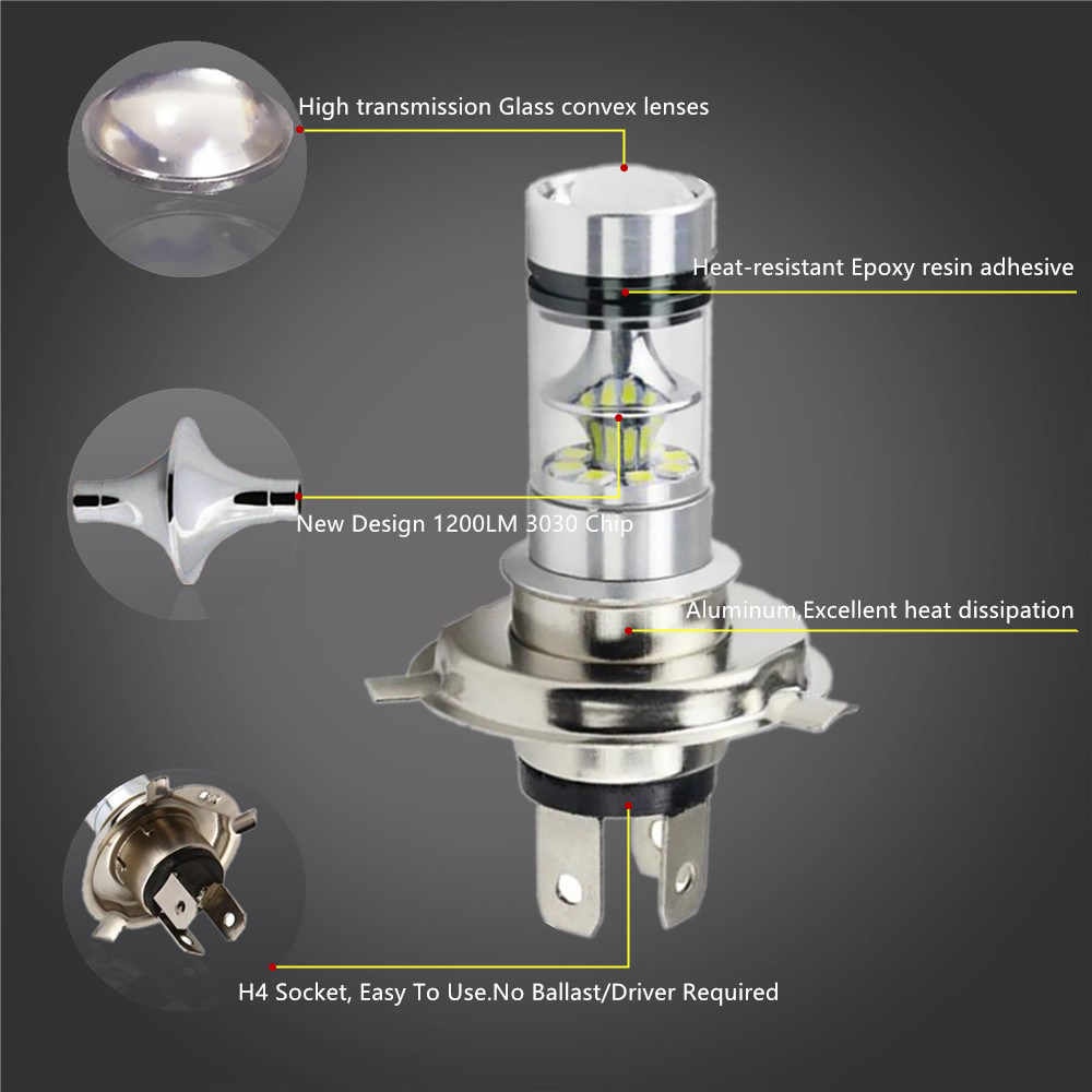 Bóng Đèn Led Ô Tô Chân H4  Lắp Đèn Gầm Ô Tô