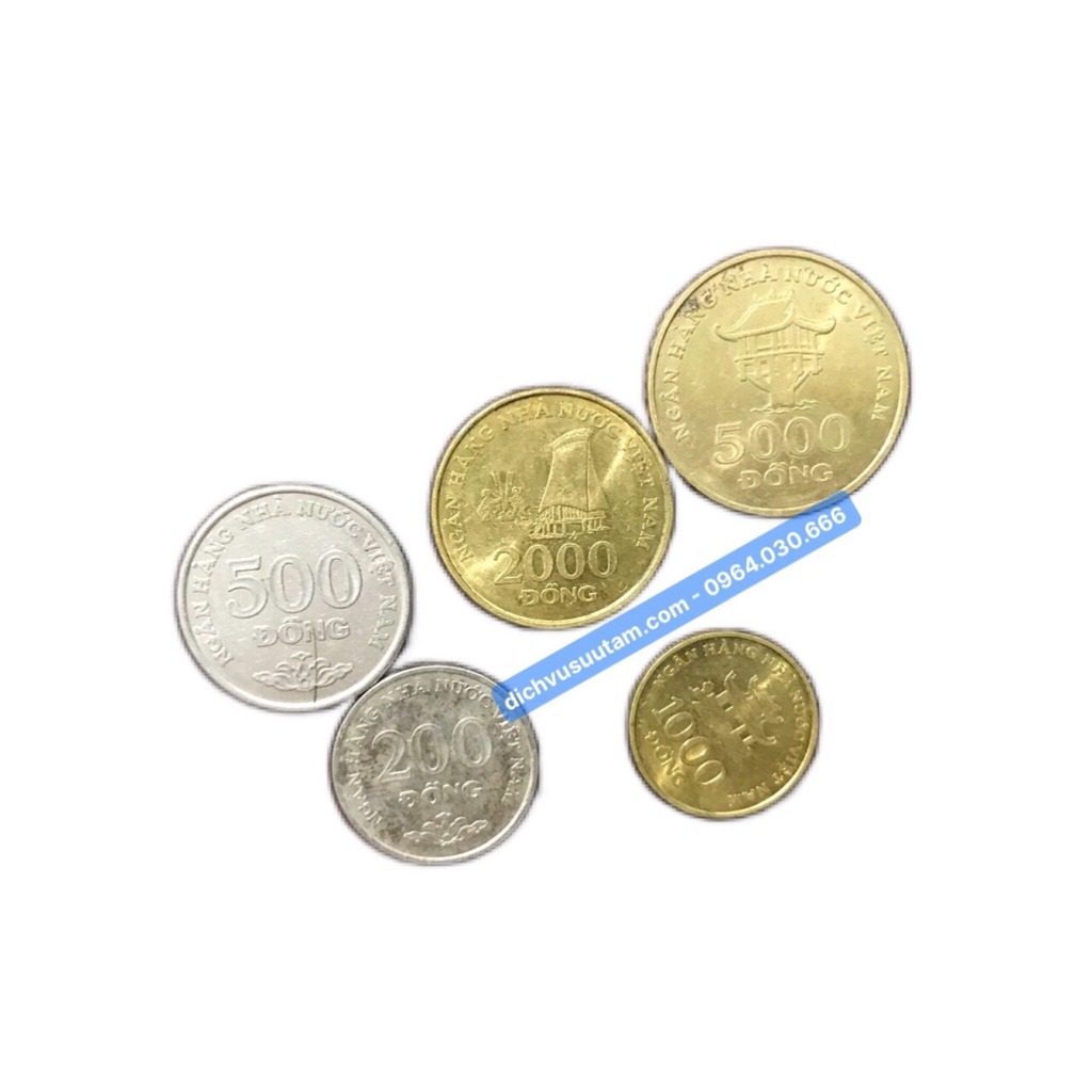 01 bộ xu Việt Nam phát hành năm 2003 5 loại khác nhau