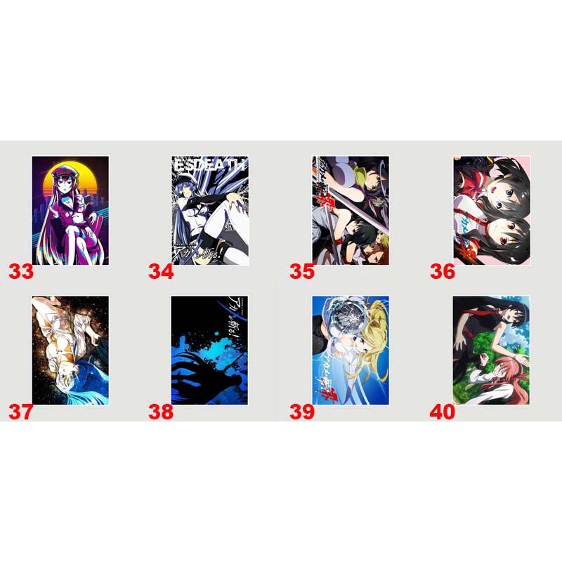 Tranh Cuộn Treo Tường Trang Trí Phòng Khách In Hình Anime Akame Ga Kill 42X30CM