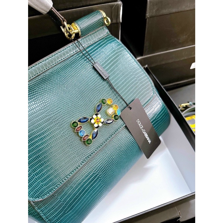 Túi D&G quai xách khóa đính đá