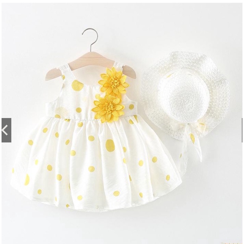 THANH LÝ HÀNG LẺ SIZE TẶNG MŨ KÈM] VÁY THÔ ĐŨI ĐÍNH HOA HÀNG QUẢNG CHÂU