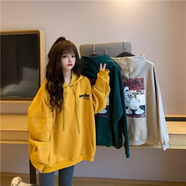 Áo Hoodie Nỉ Bông Ulzzang Form Rộng Cho Nữ Litishop