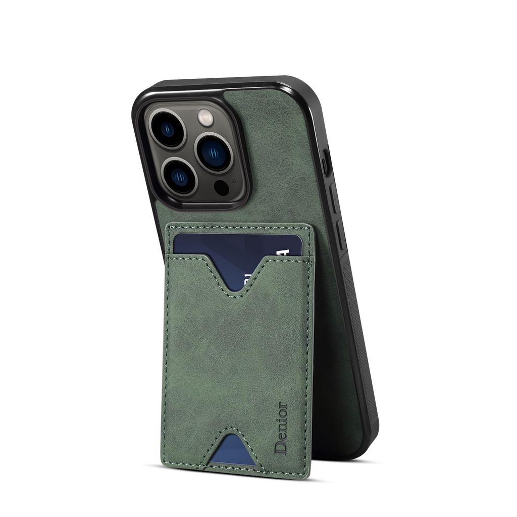 Ốp Điện Thoại Da Kèm Ngăn Đựng Thẻ Cho iPhone 14 13 12 Pro Max