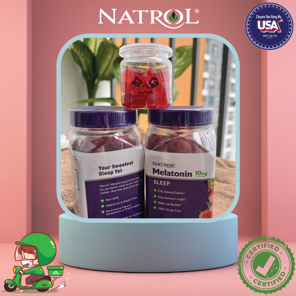 Tách lẻ Kẹo ngủ Natrol Melatonin Gummies  ƯU ĐÃI GIẢM GIÁ