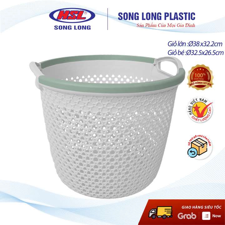 Giỏ đựng đồ đa năng có tay cầm - 3076-3077- Màu ngẫu nhiên- Song Long