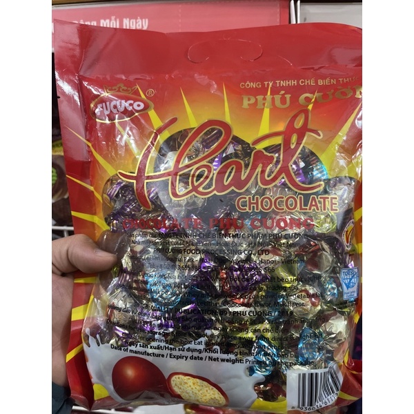 Kẹo socola xoắn tròn Heart tết Phú Cường gói  350g