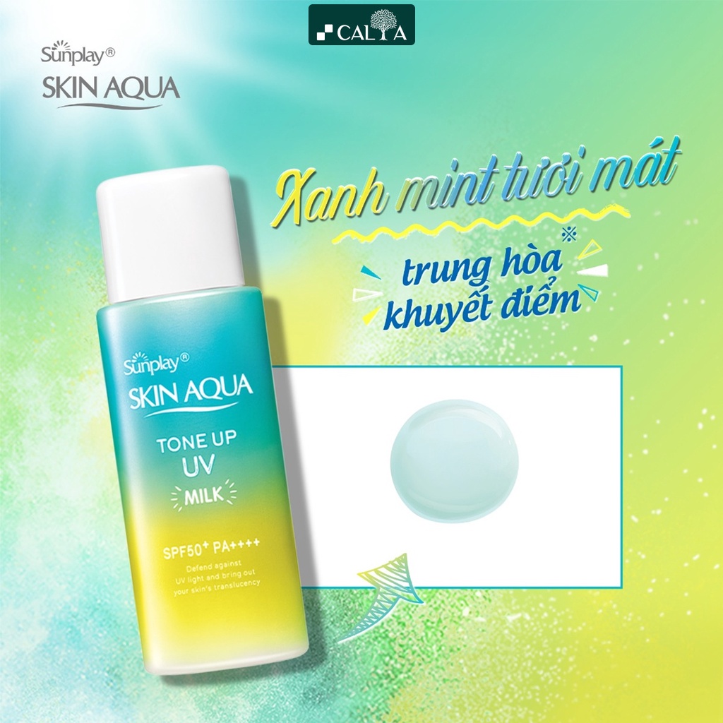 Sữa Chống Nắng Sunplay Mint Green Nâng Tone Cho Da Dầu, Dưỡng Trắng Da - Sunplay Skin Aqua Tone Up UV SPF50+ PA++++ 50g