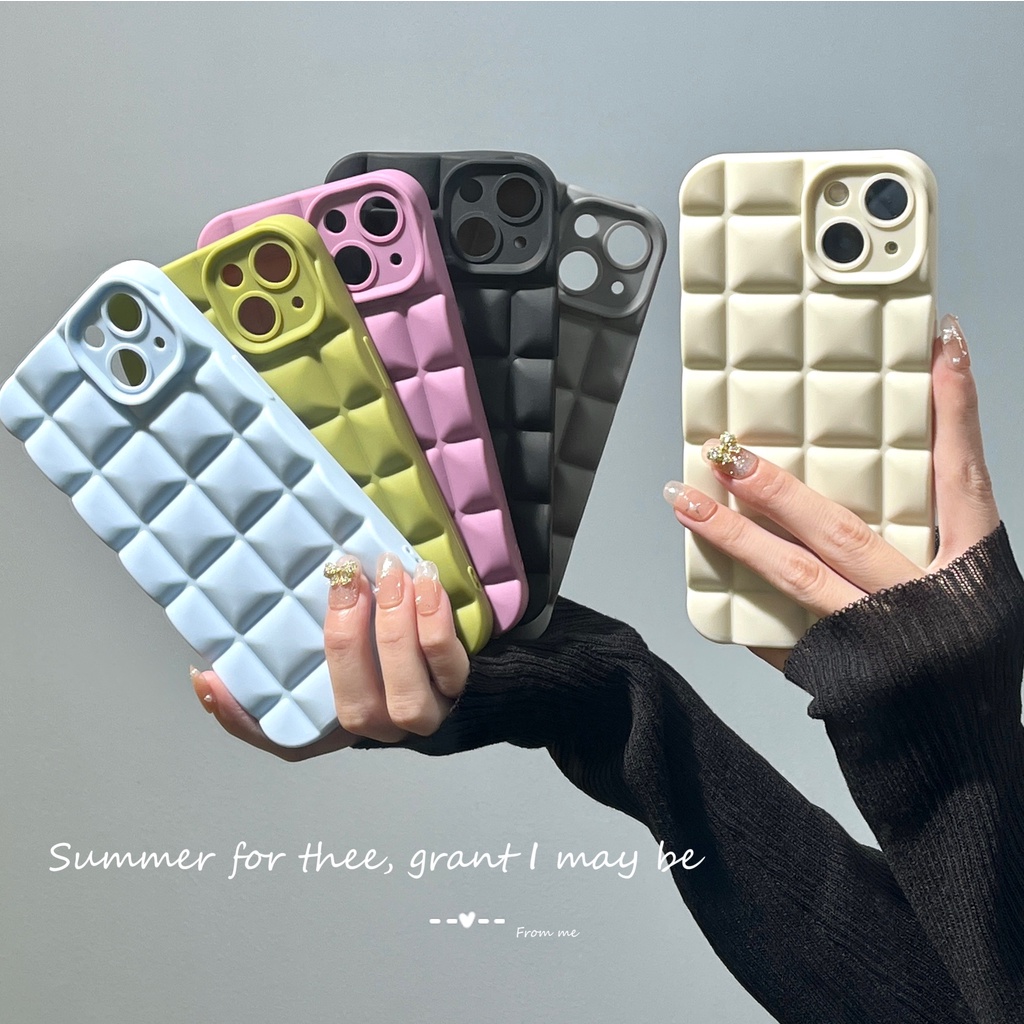 Ốp Lưng iPhone Lưng Kẻ Caro 3D Chống Sốc Nhiều Màu Hàn Quốc 7plus/8plus/x/xs/11/12/13/14/pro/max