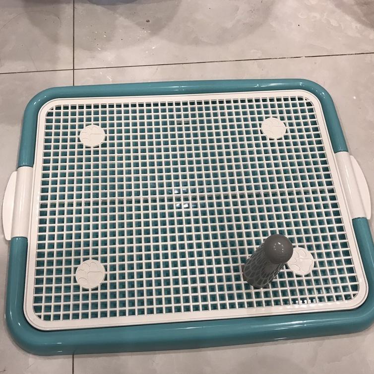 Khay vệ sinh cho chó nhỏ có cọc size 52x42 cm dùng kèm cát vệ sinh cho chó phù hợp cho chó dưới 7kg PhuThuyMeo