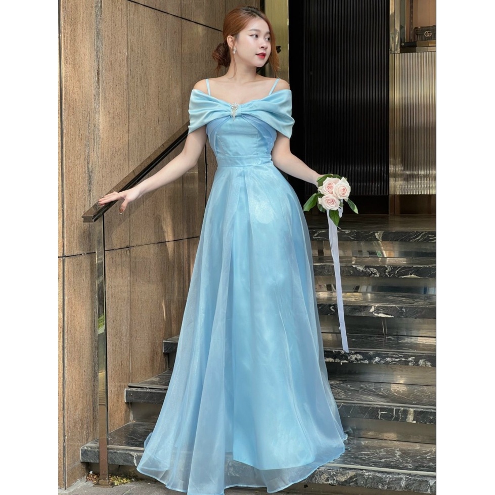 Đầm maxi cô dâu đi tiệc cưới siêu sang - Mua váy dạ hội dáng dài đẹp