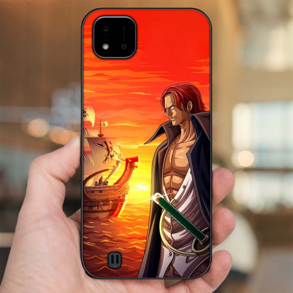 Ốp lưng Realme C11 2021, C20 viền đen in hình Shanks One Piece Đảo Hải Tặc