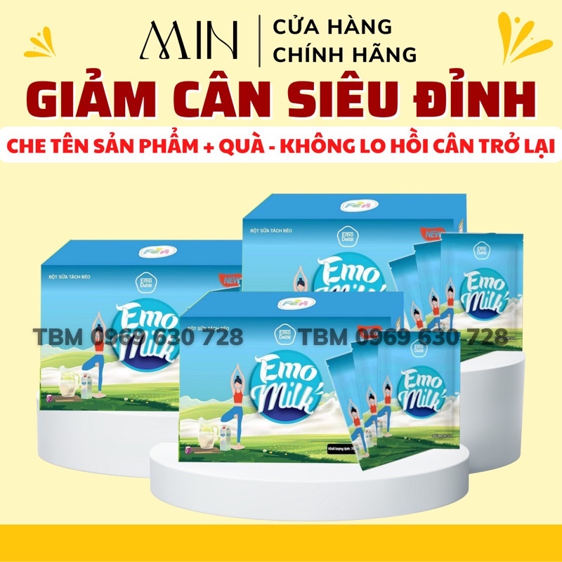 [?? Kèm Quà Xinh] Sỉ 3 Hộp Giảm Cân Emo Milk Chính Hãng/ Freeship Toàn Quốc