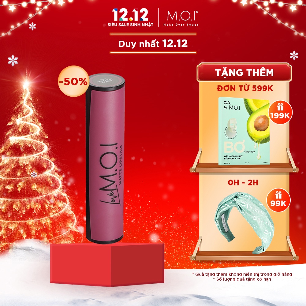 Son thỏi LoveMOI bản giới hạn nhung lì mềm mượt, chống lão hoá, vani, bền màu 6-8h 3.5g