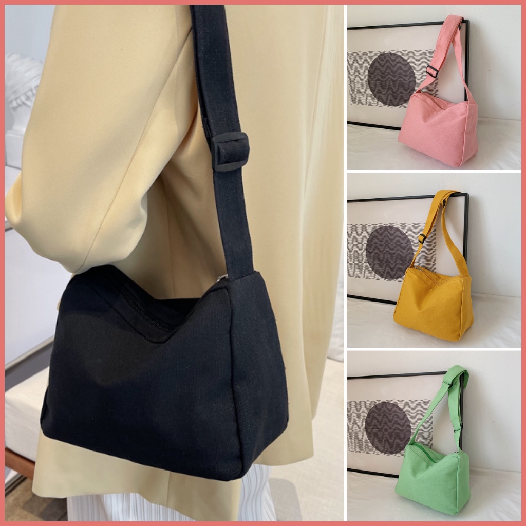 Túi Vải Đeo Chéo Canvas Hình Hộp Cỡ Nhỏ Cỡ Lớn Trơn Thời Trang Nam Nữ Hot 2023 Hoàng Phát
