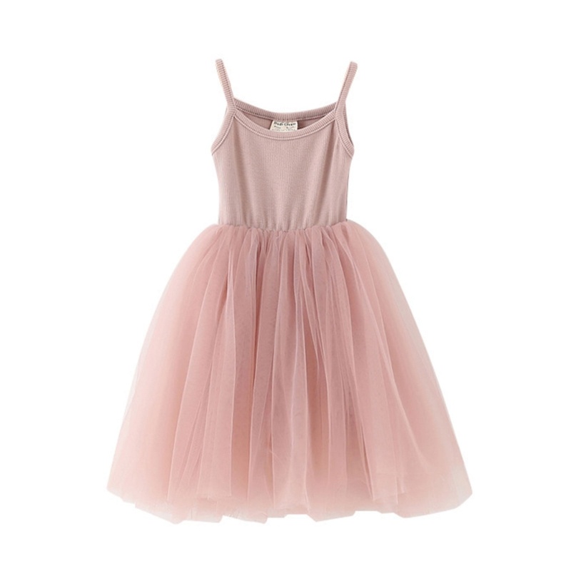 Đầm Công Chúa Hai Dây Thời Trang Xuân Hè Xinh Xắn Cho Bé Gái